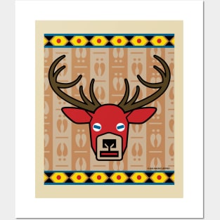 Regal Red Stag Emblem Posters and Art